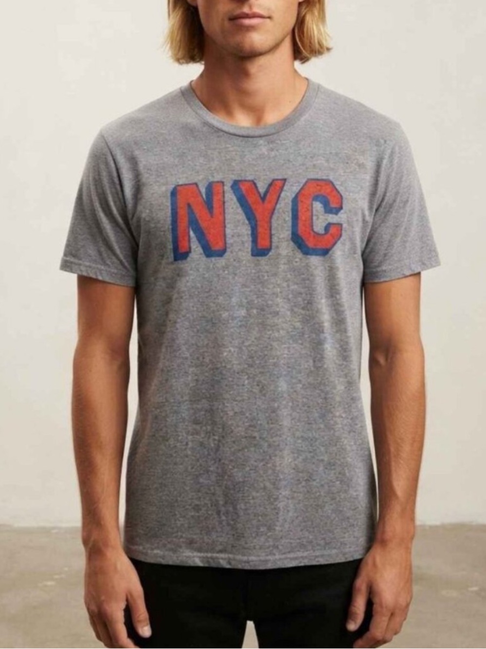 HOMAGE Gray NYC knicks Cotton Blend Short-Sleeve Graphic Tee Medium 39818